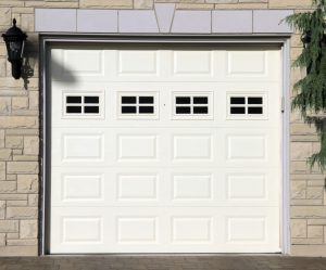 Garage door with windows