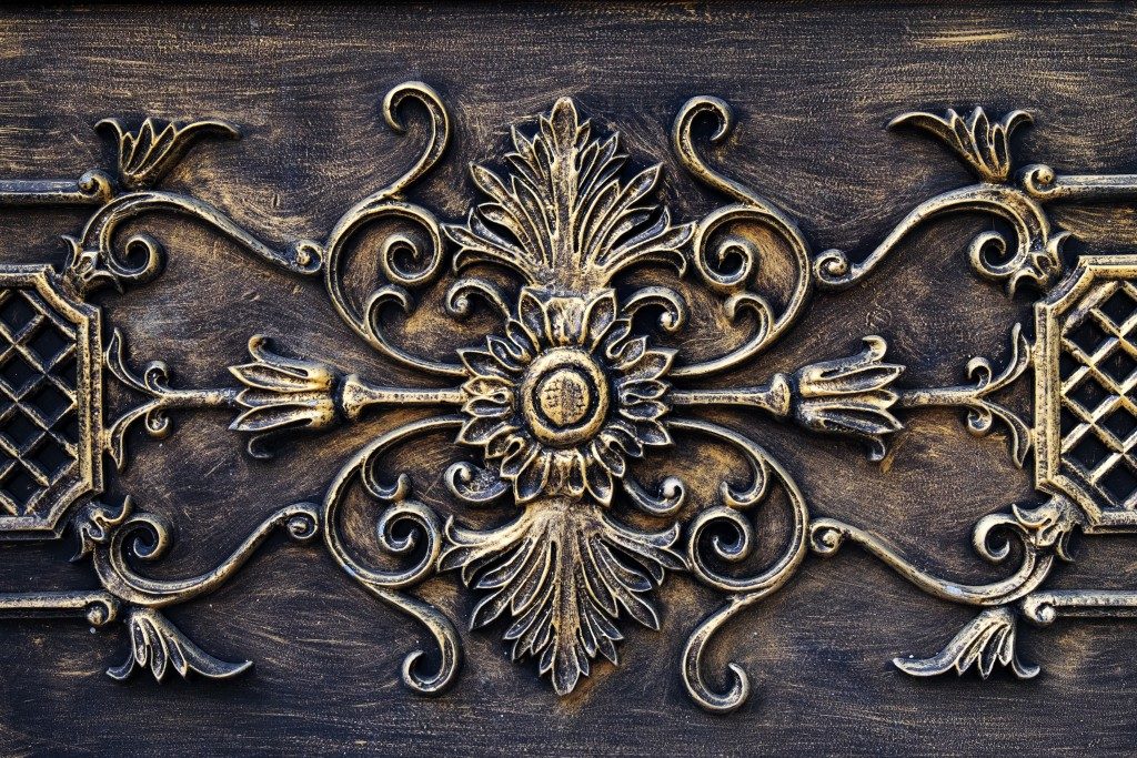 antique fireplace mantel detail