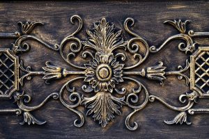 antique fireplace mantel detail