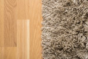 Hardwood floor with rug