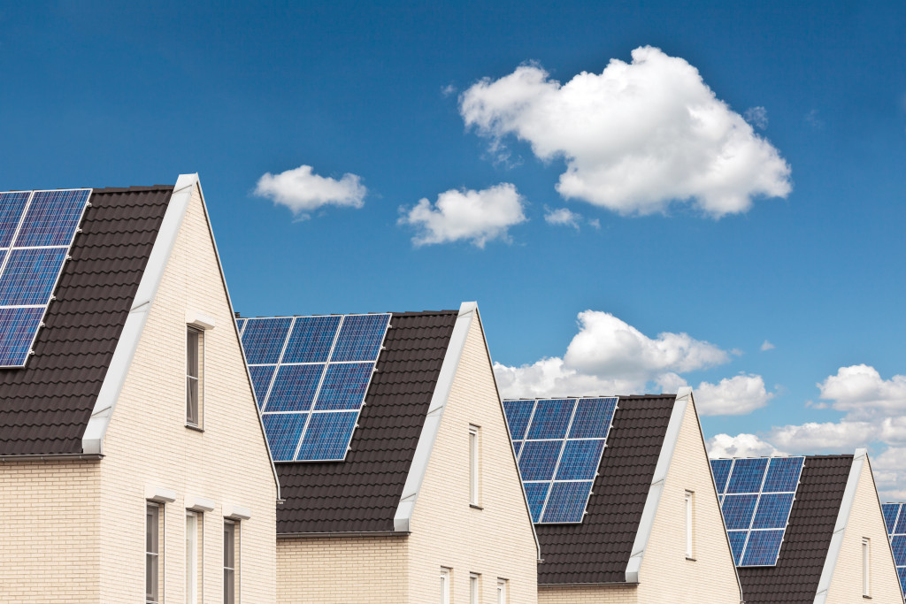 Row of solar-powered home